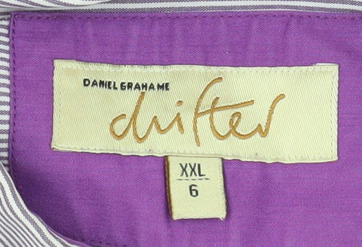 Daniel Grahame Drifter Men's Purple 2XL Striped Short Sleeve Button-Up Shirt