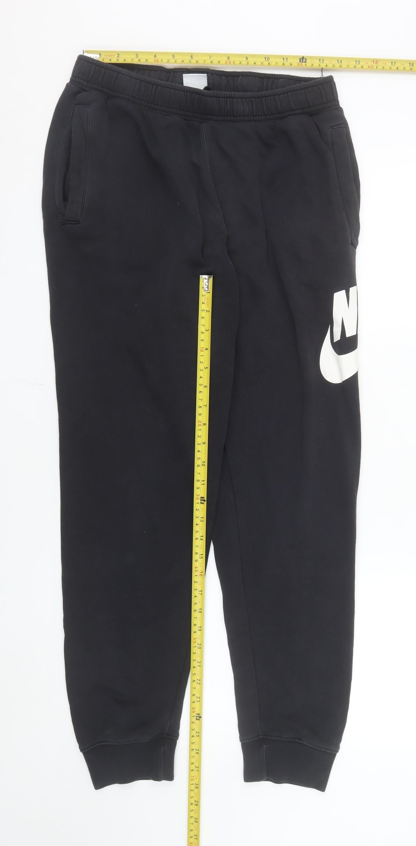 Nike Men Black Jogger Sweatpants M Fleece Regular Fit Activewear