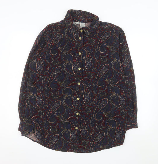 Capacity Men’s Multicoloured Paisley Cotton Long Sleeve Button-Up Shirt XL