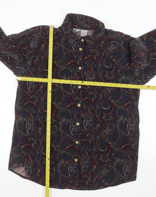 Capacity Men’s Multicoloured Paisley Cotton Long Sleeve Button-Up Shirt XL