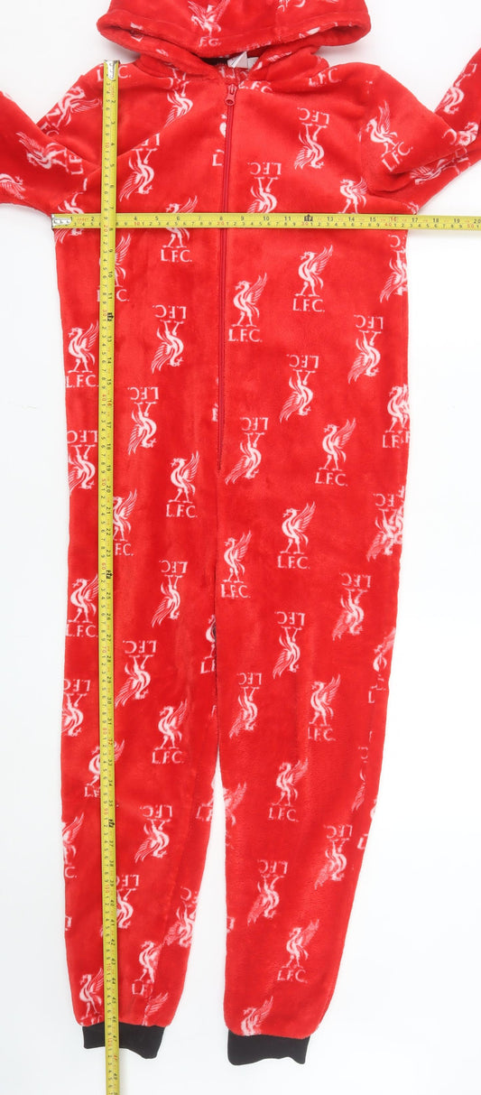 Liverpool FC Boys Red Fleece Hooded One Piece Pyjamas 11-12 Years