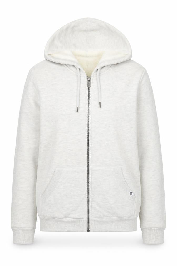 Front view of TOG24 Women’s Grey Hooded Full Zip Fleece Lined Jacket, size UK 10