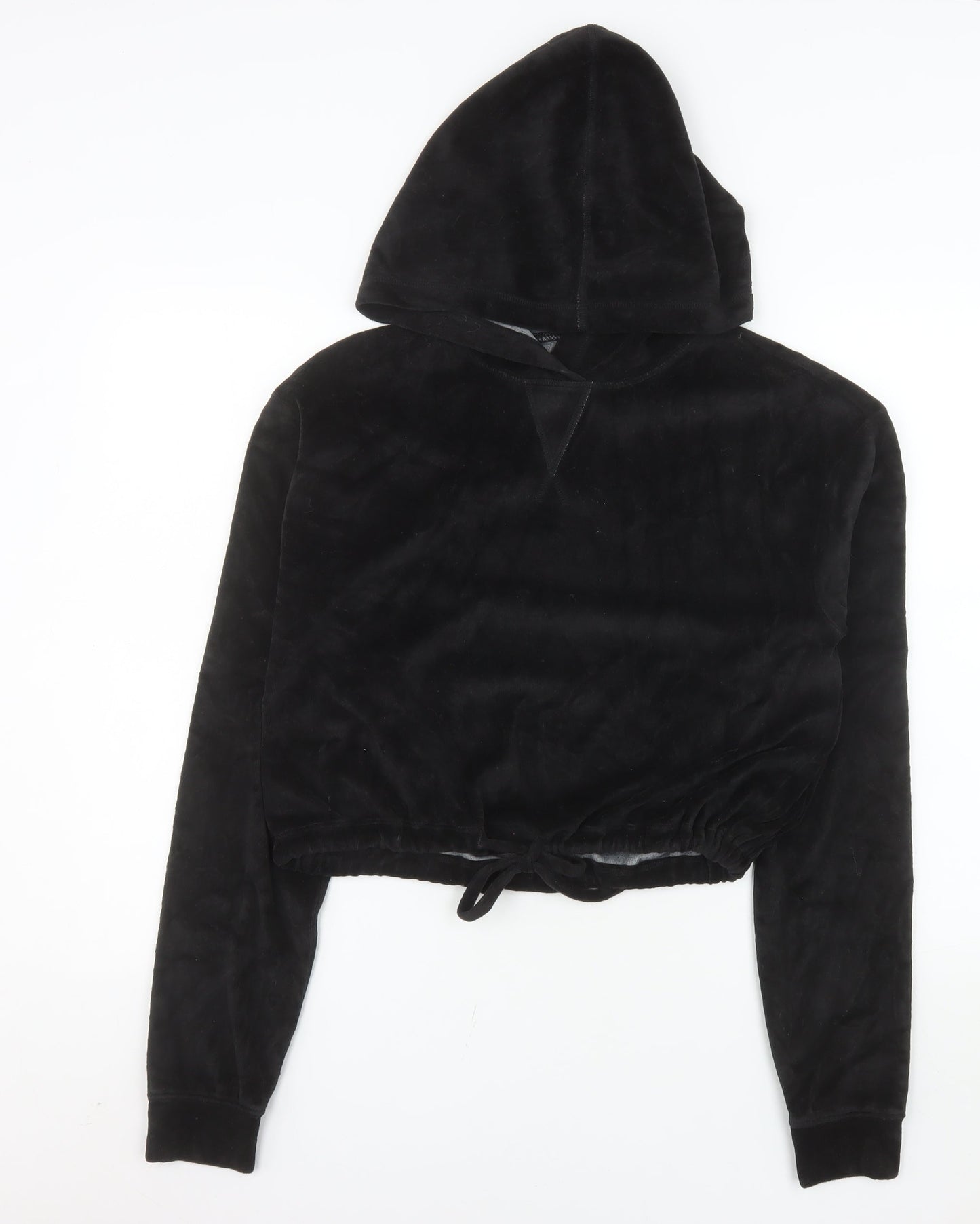 Year of Ours Womens Black Medium Pullover Hoodie Drawstring Hem Cotton Blend
