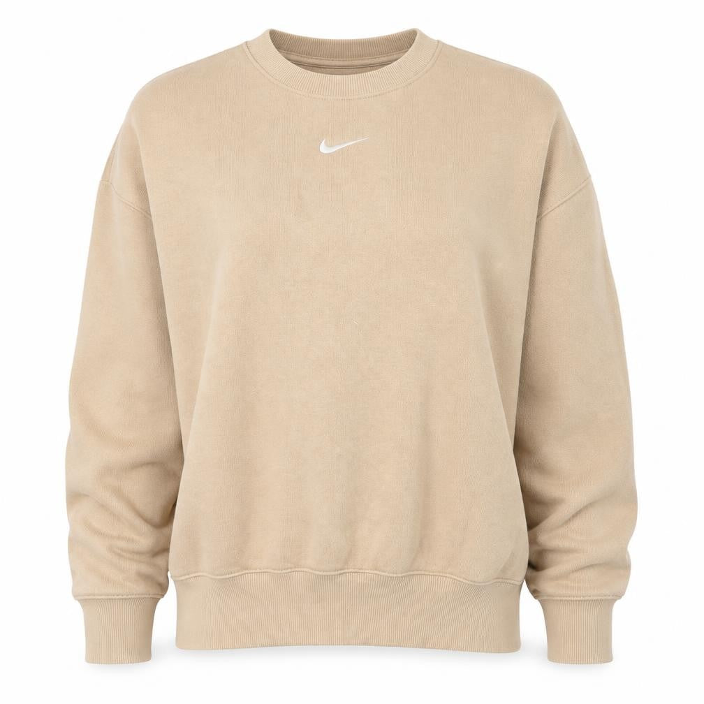 Nike Women Beige XS Pullover Sweatshirt Classic Crew Neck
