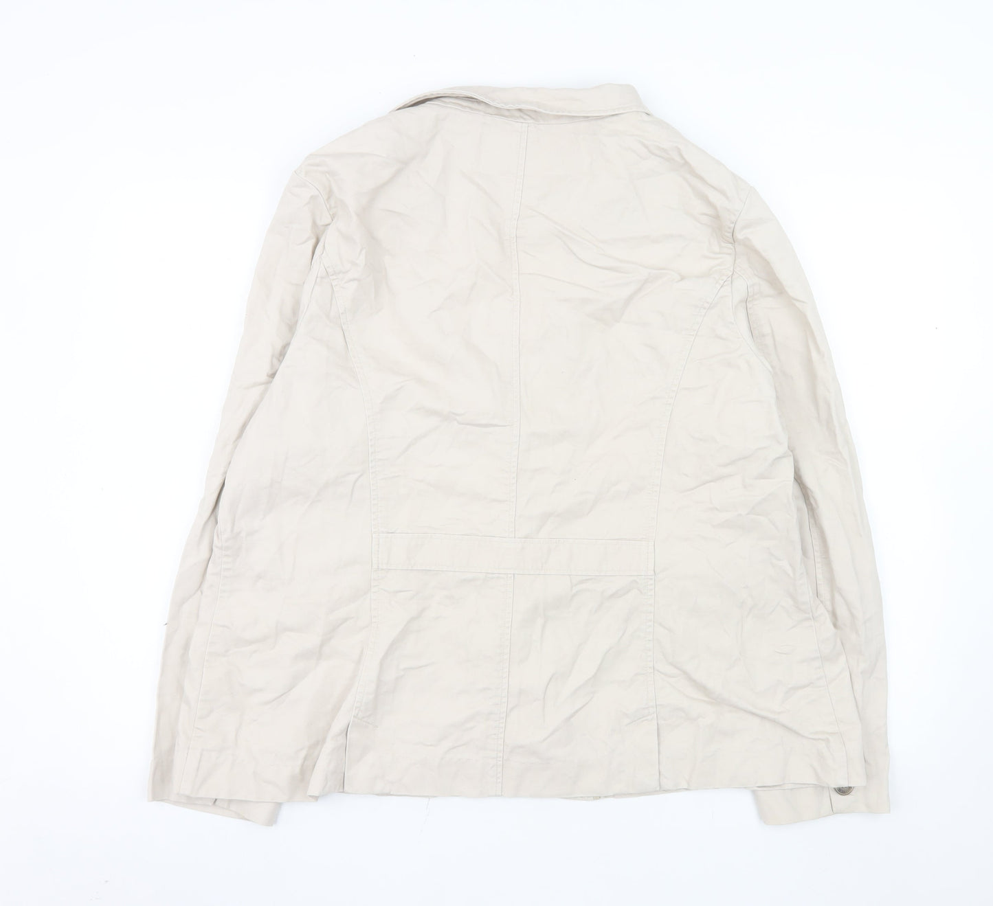 Maine New England Women's Beige Cotton Single-Breasted Blazer Size 22