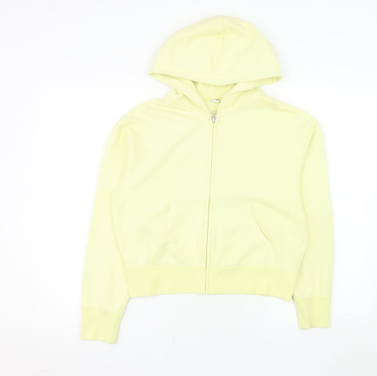 Uniqlo Women Yellow Hooded Full Zip Cotton Jacket M