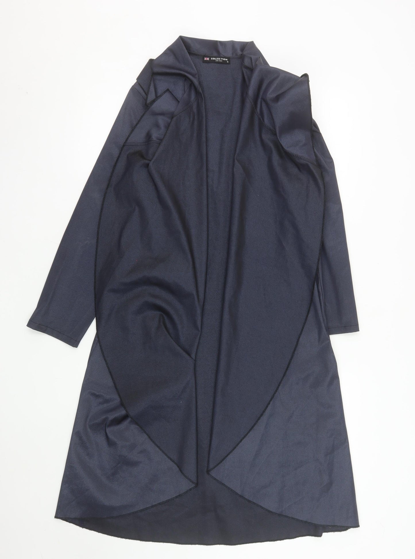 Collection London Women's Blue Long Open Coatigan Size 10