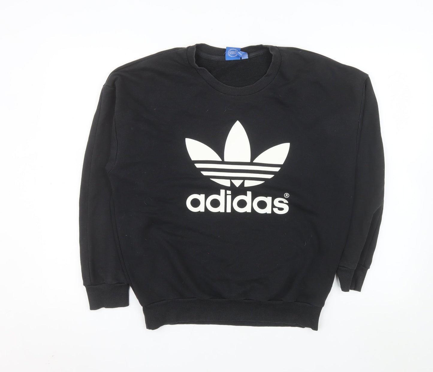 Adidas Womens Black Crew Neck Pullover Sweatshirt Size 10