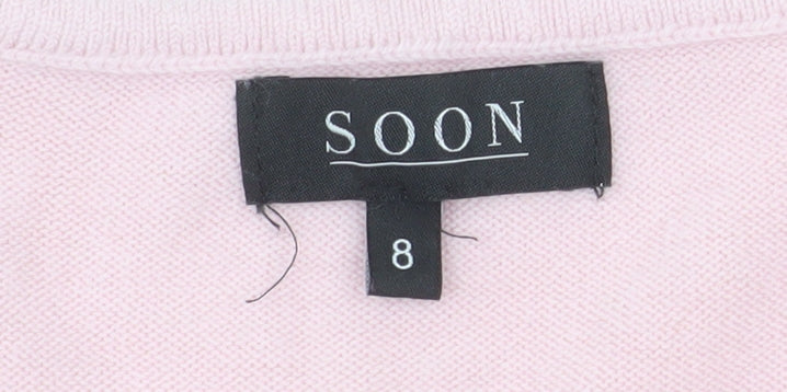 Soon Women's Pink Short Sleeve Acrylic Knit T-Shirt Size 8