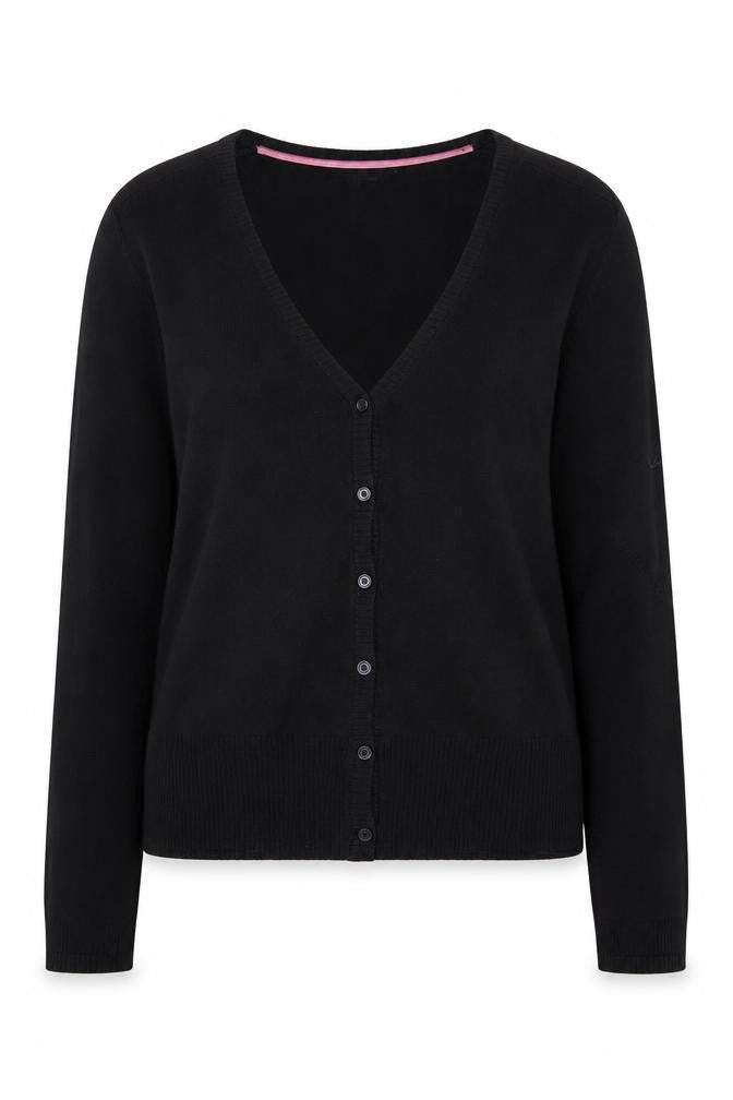 GAP Women Black V-Neck Stretch Cotton Blend Cardigan Size M
