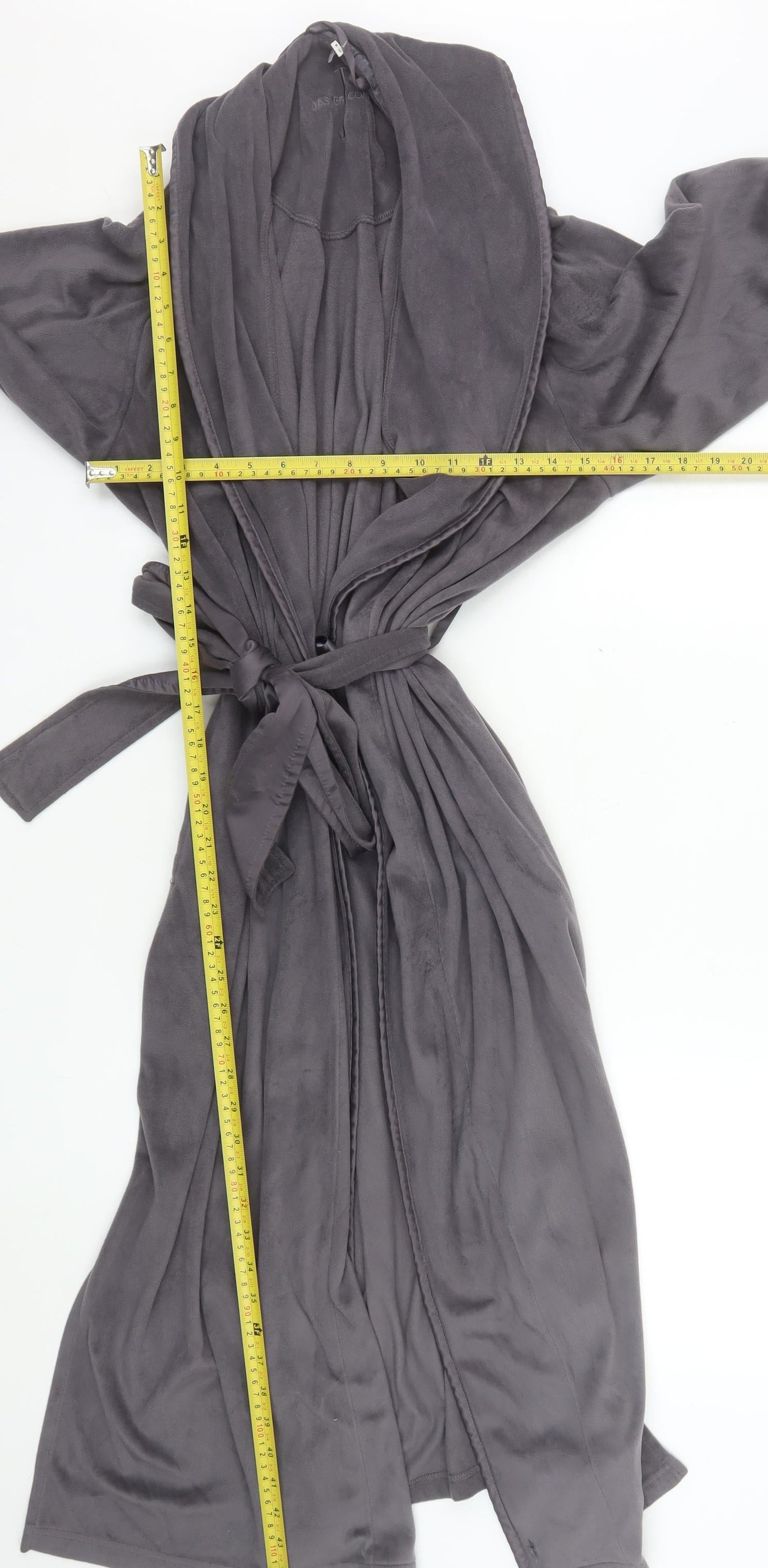 Jasper Conran Womens Grey Fleece Long Sleeve Robe Size 8-10