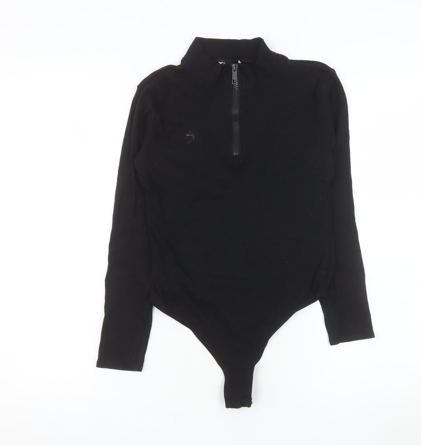 Threadbare Women's Black Long Sleeve 1/4 Zip Bodysuit Size 10