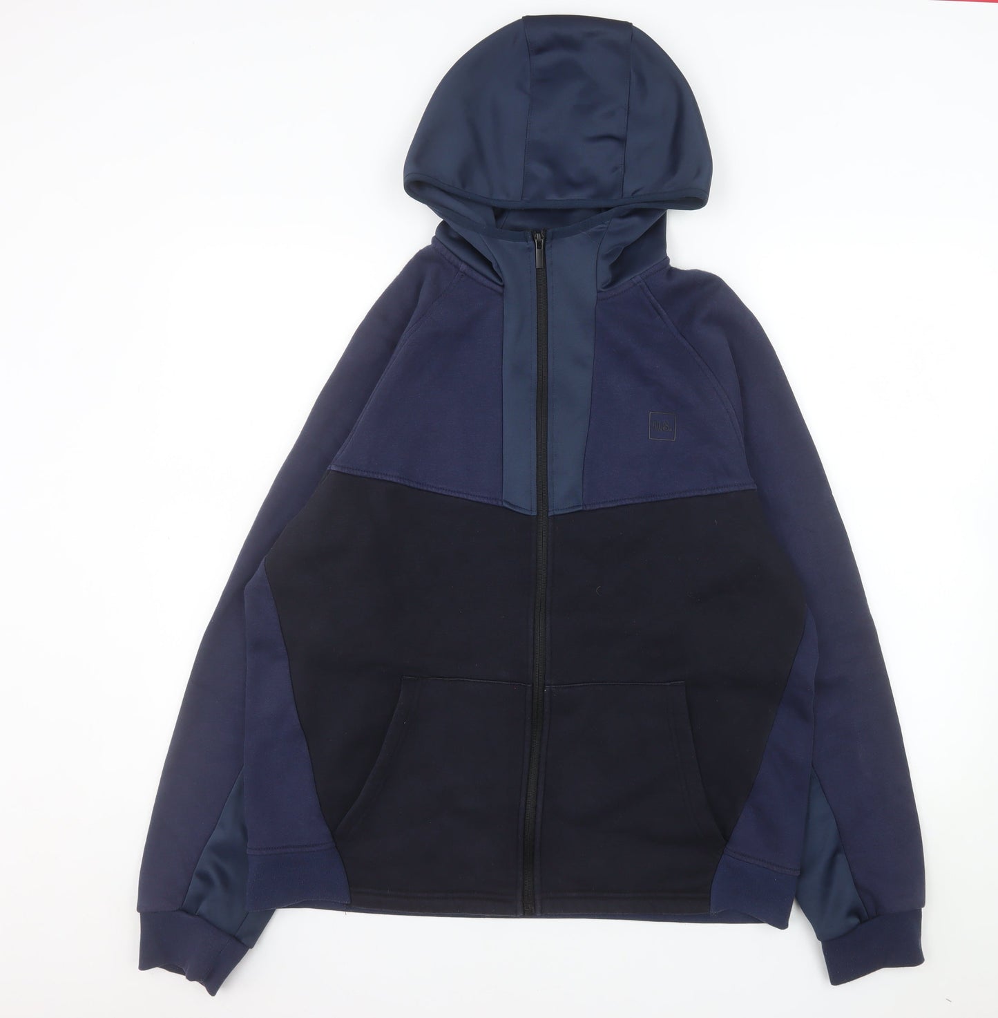 Matalan Men’s Blue Full Zip Hooded Fleece Jacket Size L