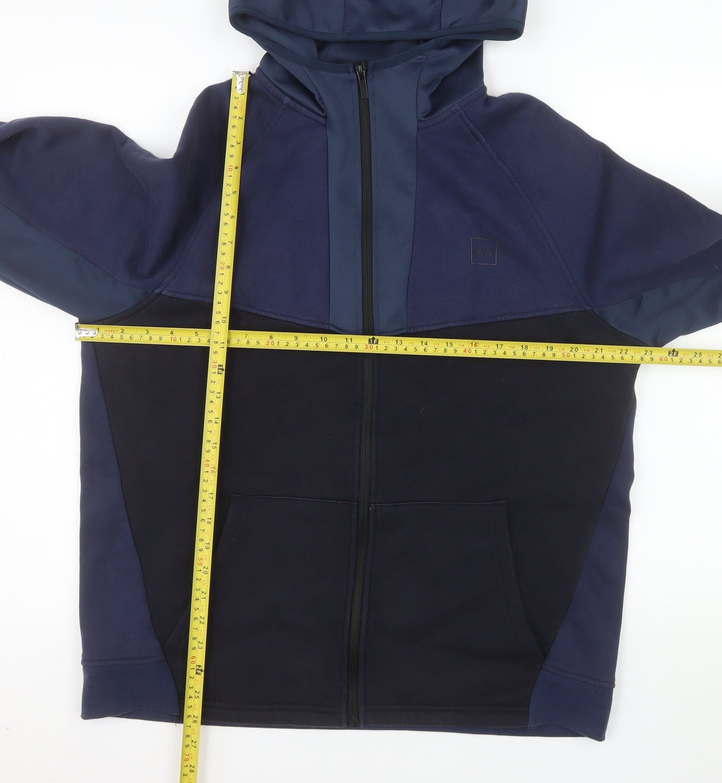 Matalan Men’s Blue Full Zip Hooded Fleece Jacket Size L