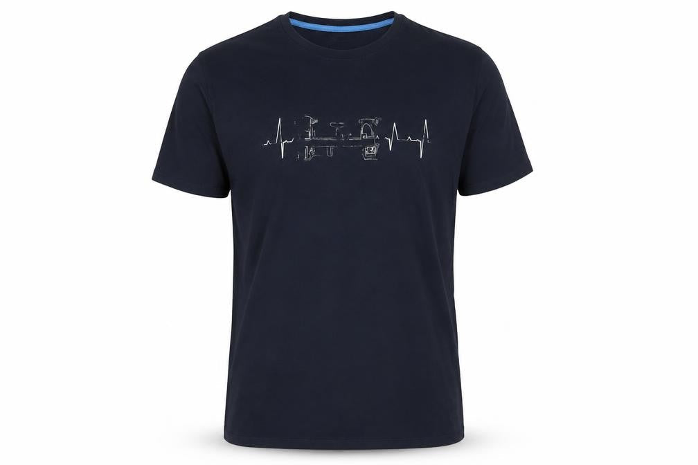Front view of Spreadshirt Premium Men's Navy Graphic Print Cotton T-Shirt L