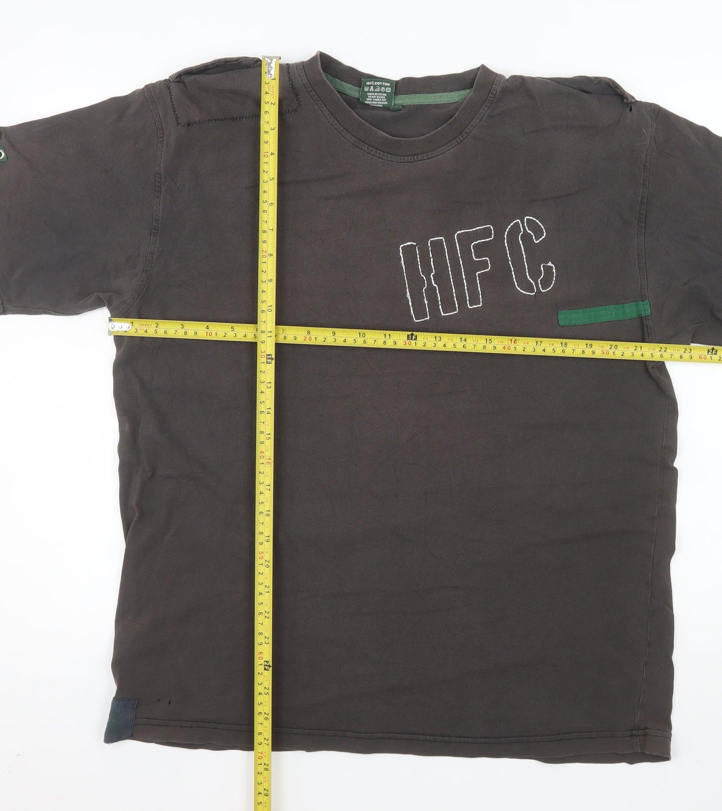 Hibernian FC Men's Black Cotton Short Sleeve T-Shirt XL