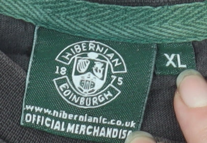 Hibernian FC Men's Black Cotton Short Sleeve T-Shirt XL