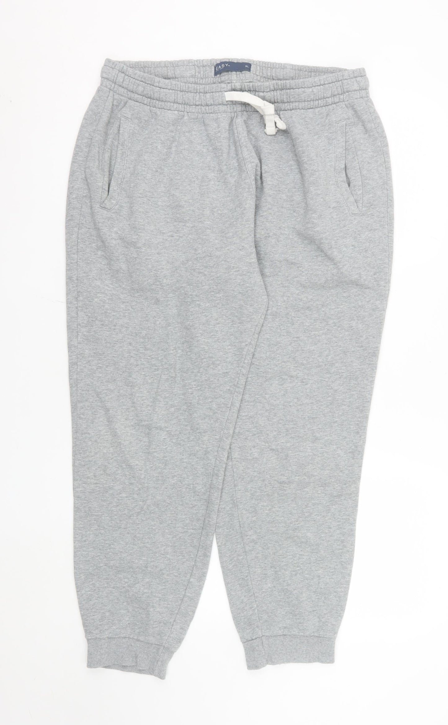Matalan Men's Grey XL Jogger Sweatpants Cotton Blend Drawstring