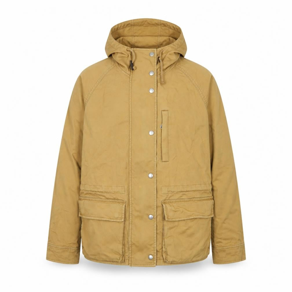 Gap Men's Brown Cotton Hooded Parka Jacket Size M Regular Fit