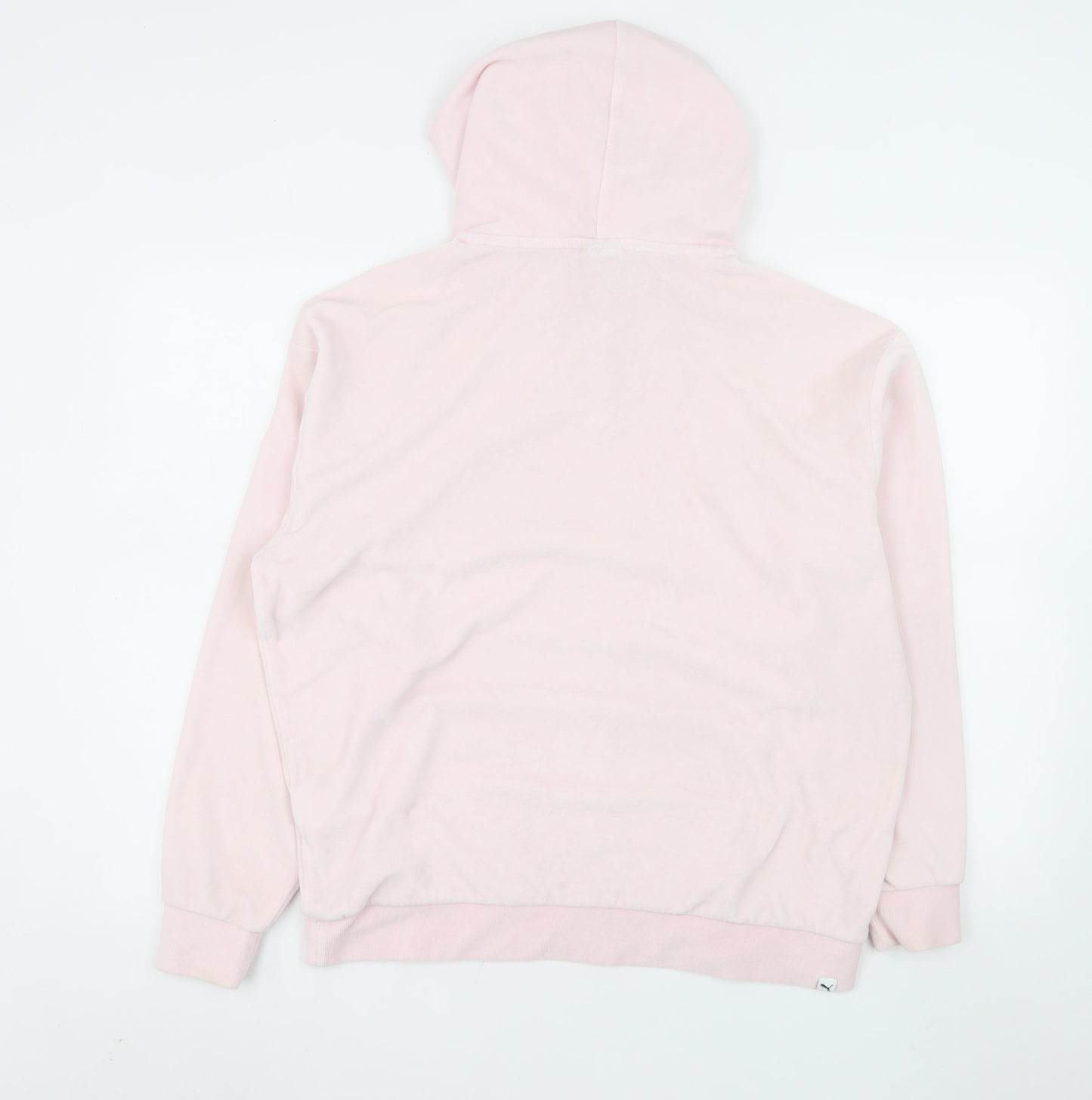 Puma Women Pink Hoodie Size 12 Cotton Blend Pullover Sweatshirt