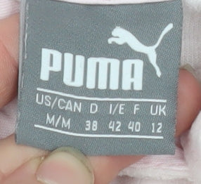 Puma Women Pink Hoodie Size 12 Cotton Blend Pullover Sweatshirt