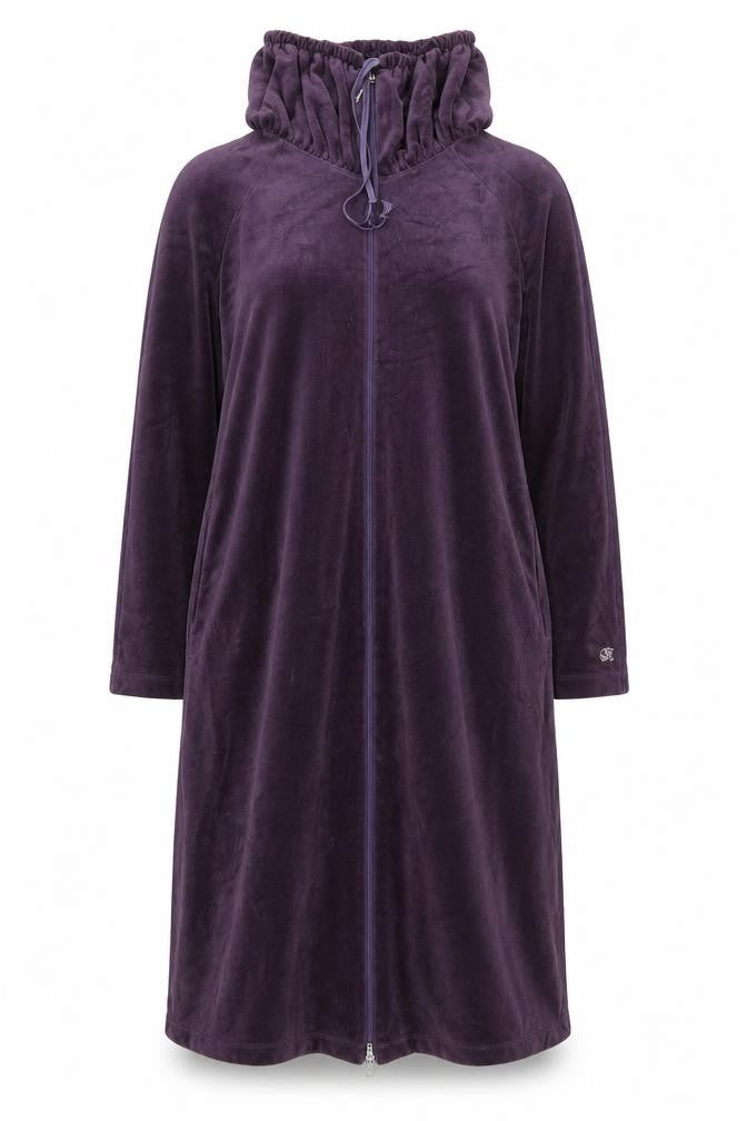 Rösch Women’s Purple Velour Midi Zip Dress Size 14