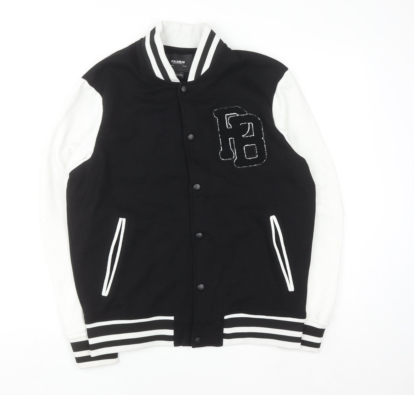 Pull & Bear Men's Black Varsity Jacket Size M College Style