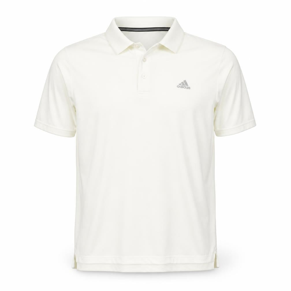 Front view of Adidas Men Ivory Clima365 Polo Shirt L Sports Casual Top