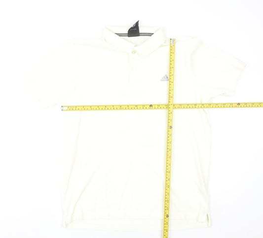 Adidas Men Ivory Clima365 Polo Shirt L Sports Casual Top