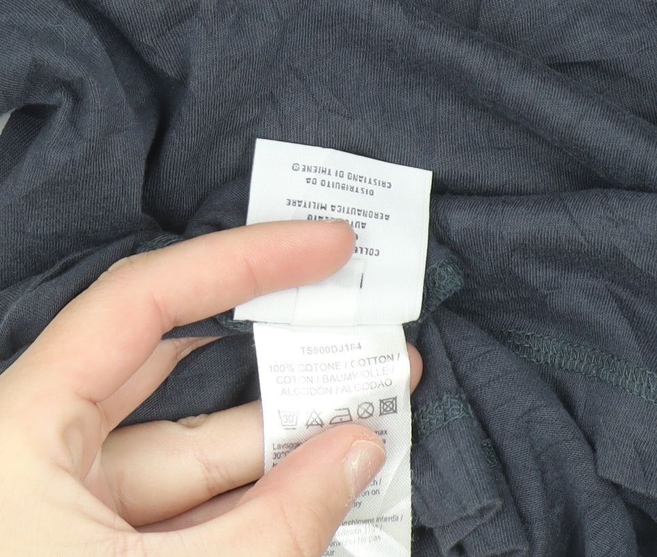 Aeronautica Militare Women's Blue Slim Fit Cotton T-Shirt Size S