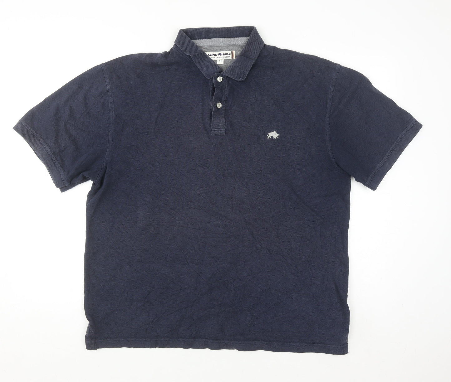 Raging Bull Men's Blue XL Organic Cotton Short Sleeve Polo Shirt