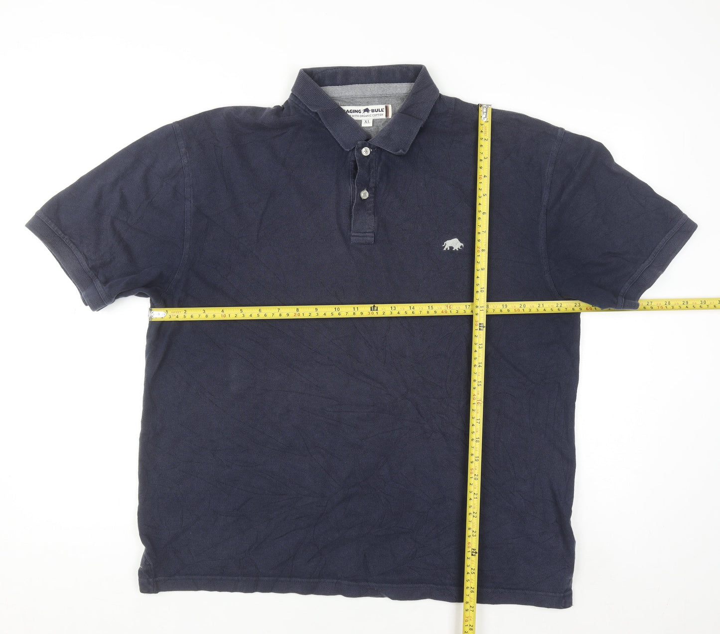 Raging Bull Men's Blue XL Organic Cotton Short Sleeve Polo Shirt