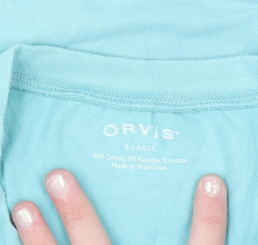 Orvis Women's Blue XL Basic Crew Neck Short Sleeve T-Shirt