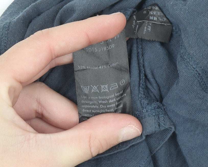 Jigsaw Women Blue Basic Modal Cotton Short Sleeve T-Shirt Size S