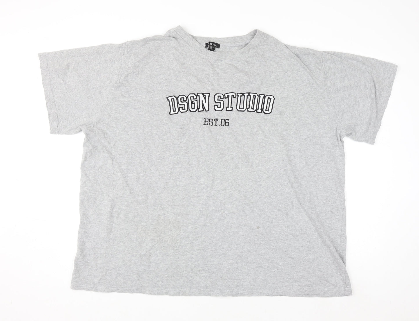 Boohoo Women’s Grey Crew Neck Relaxed Fit T-Shirt Size 20