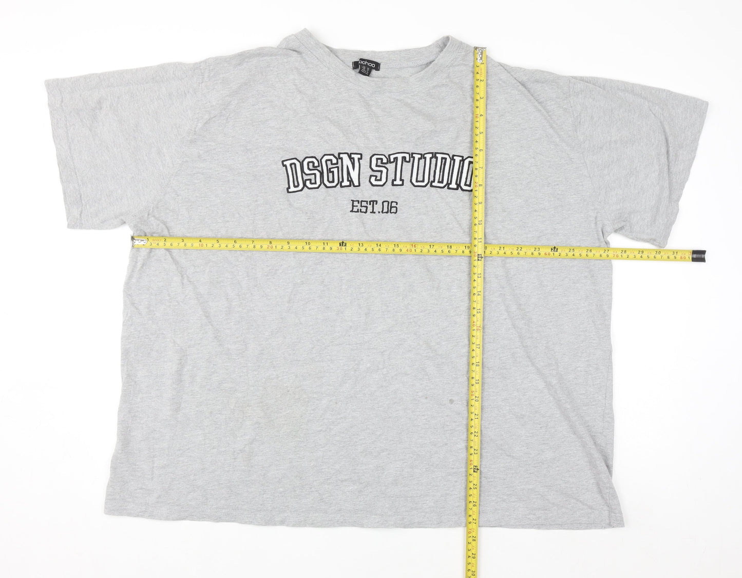 Boohoo Women’s Grey Crew Neck Relaxed Fit T-Shirt Size 20