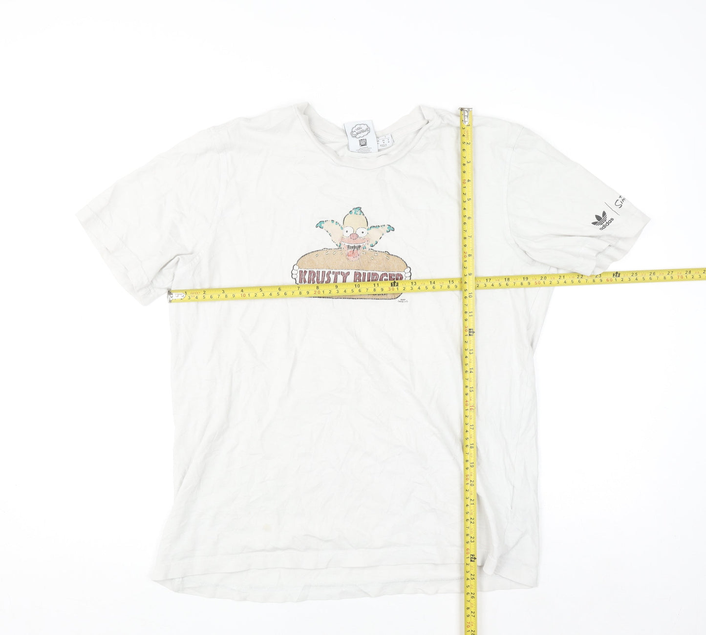 Adidas x The Simpsons Men's White Krusty Burger Graphic T-Shirt L
