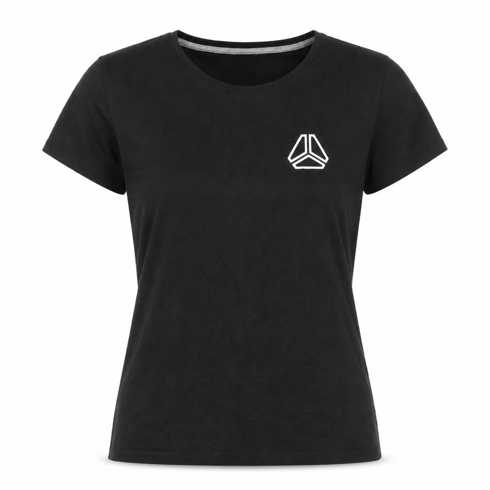 Spreadshirt Women Black Cotton Crew Neck Basic Short Sleeve T-Shirt M