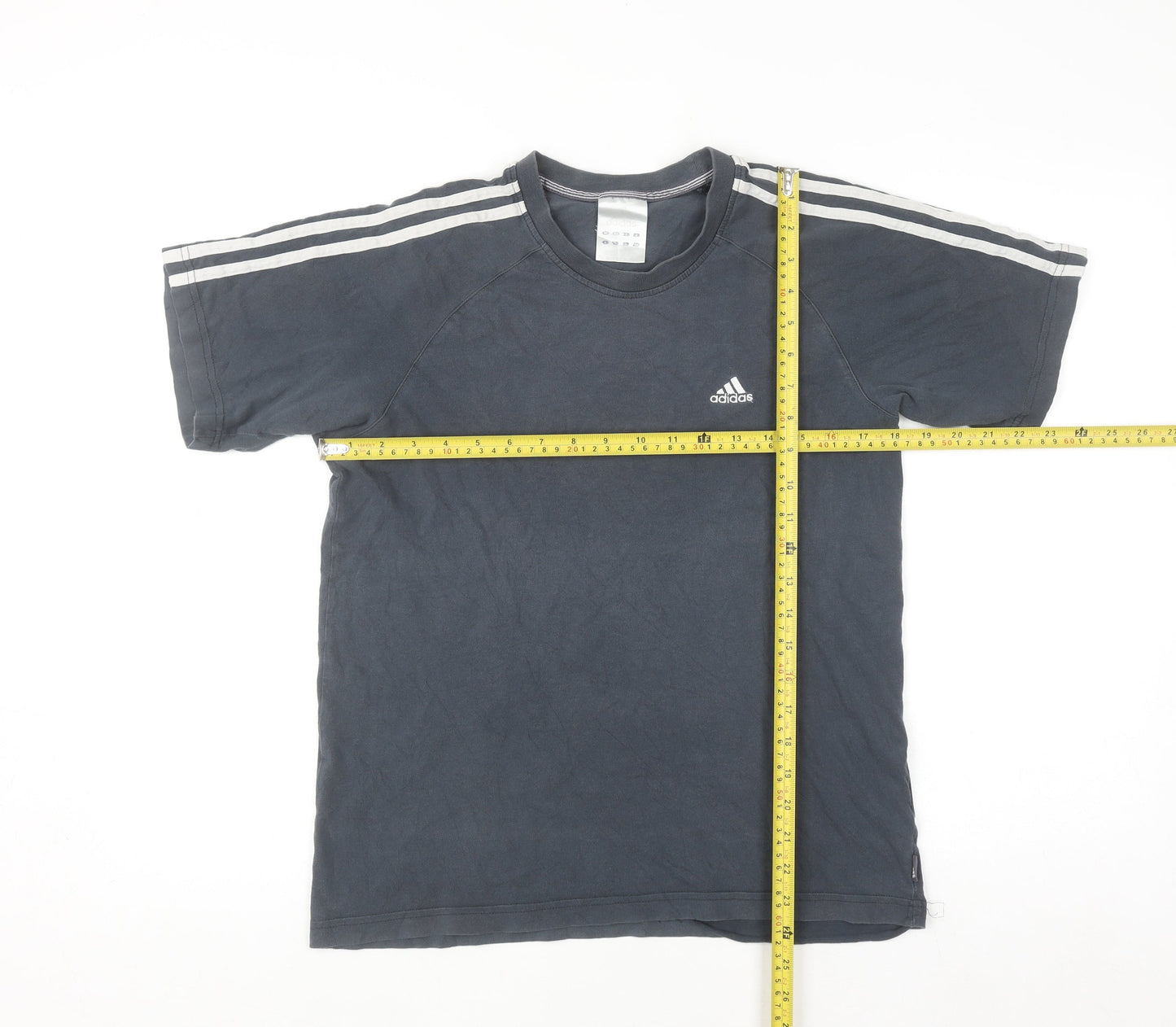Adidas Men's Grey Cotton Short Sleeve Crew Neck Sports T-Shirt Size M
