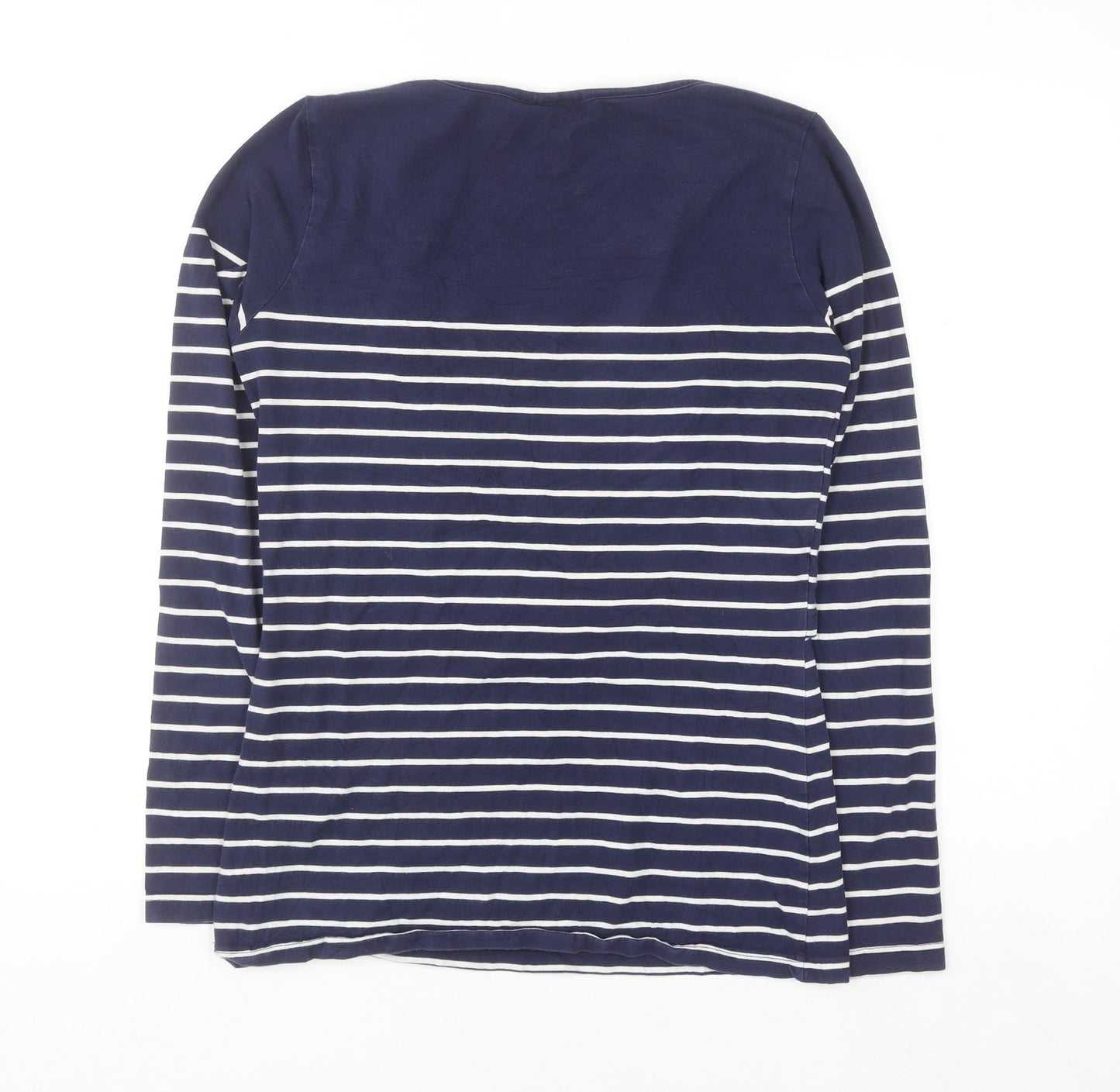 JoJo Maman Bébé Women's Blue Striped Long Sleeve Maternity T-Shirt S