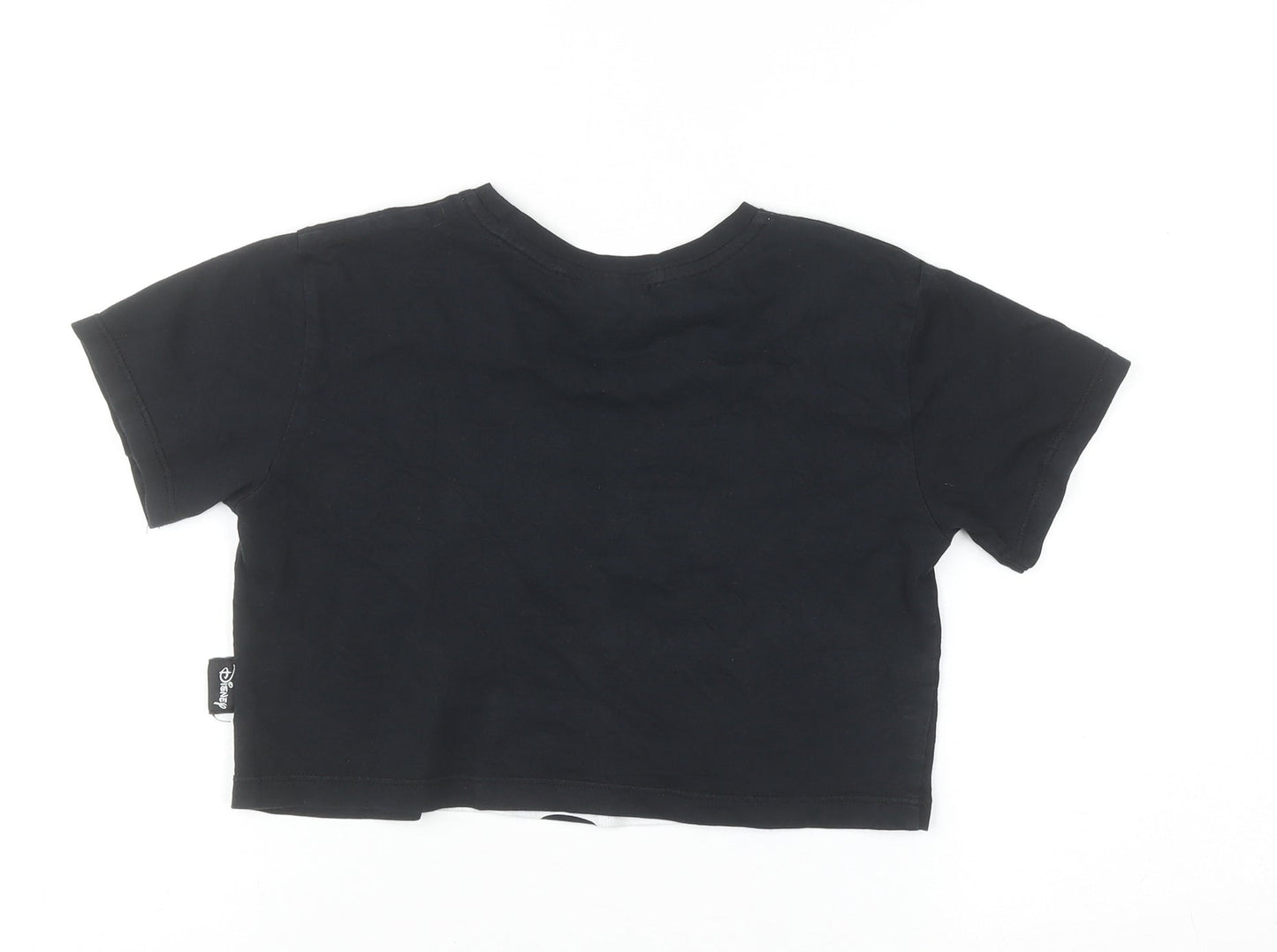 George Girls Black Minnie Mouse Cropped T-Shirt 6-7 Years