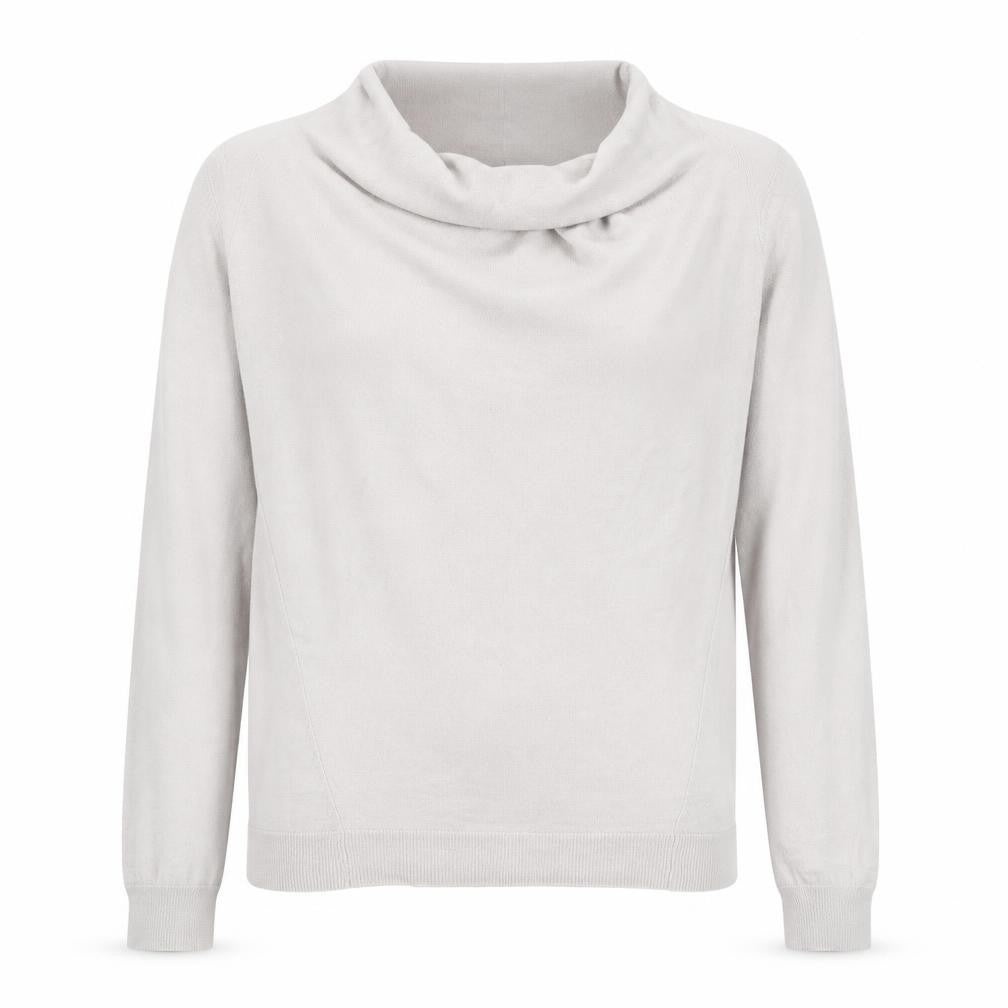 Front view of John Lewis Women Beige 10 Merino Wool Cowl Neck Jumper