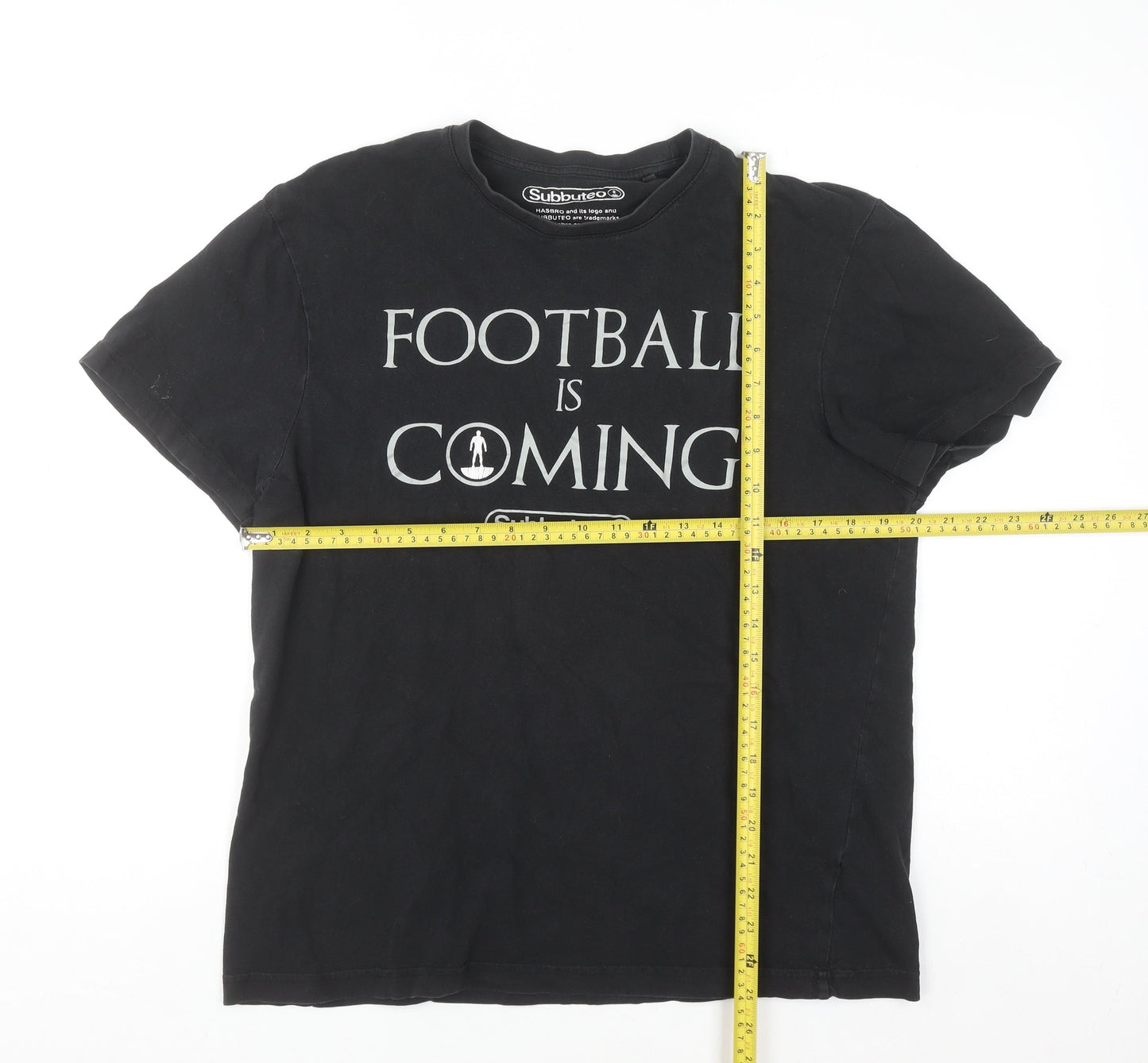 Tu Subbuteo Men's Black L Graphic Football Sports T-Shirt