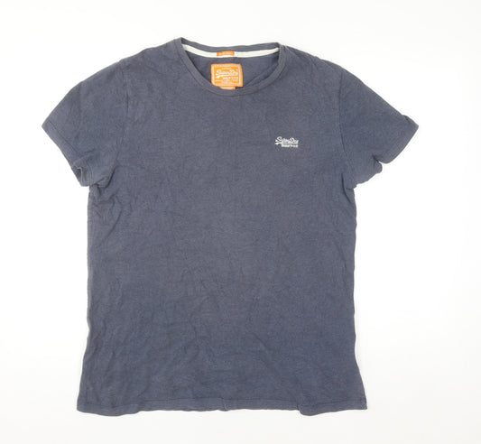 Superdry Men's Blue Vintage Orange Label T-Shirt Size L