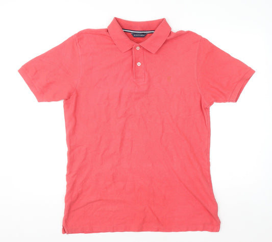 Marks and Spencer Blue Harbour Men’s Red Cotton Polo Shirt Medium