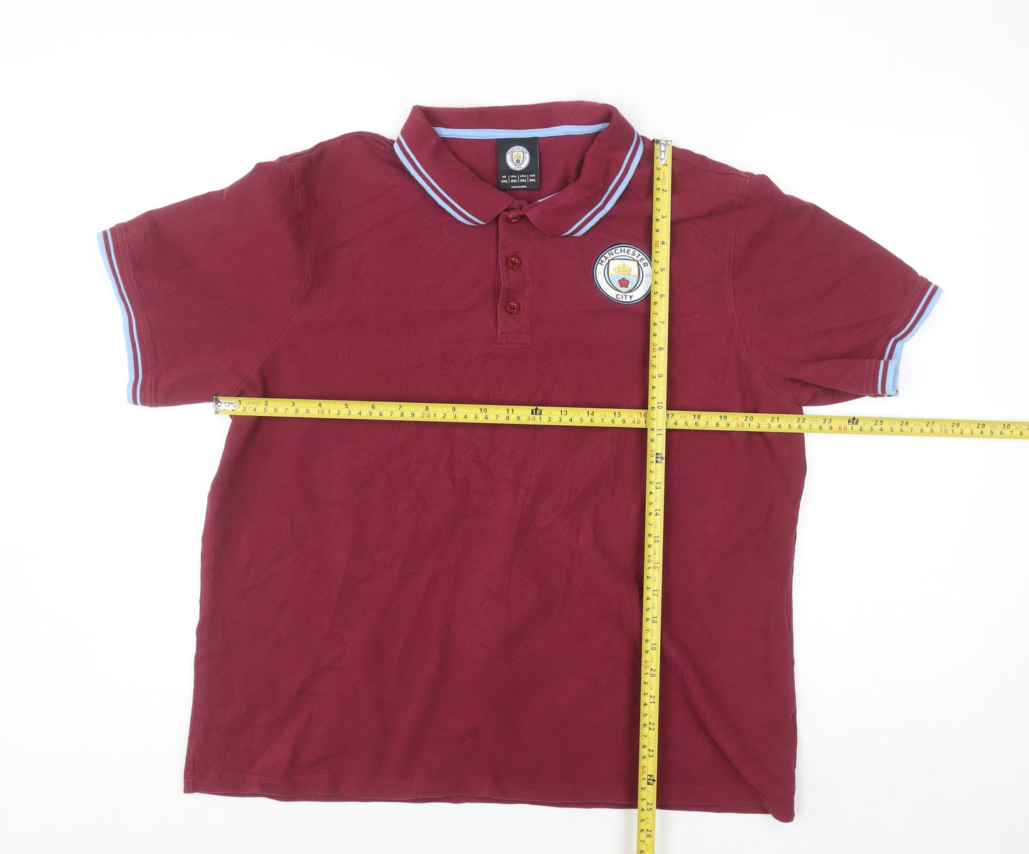 Manchester City Men’s Burgundy Polo Shirt 2XL Cotton Fanatics
