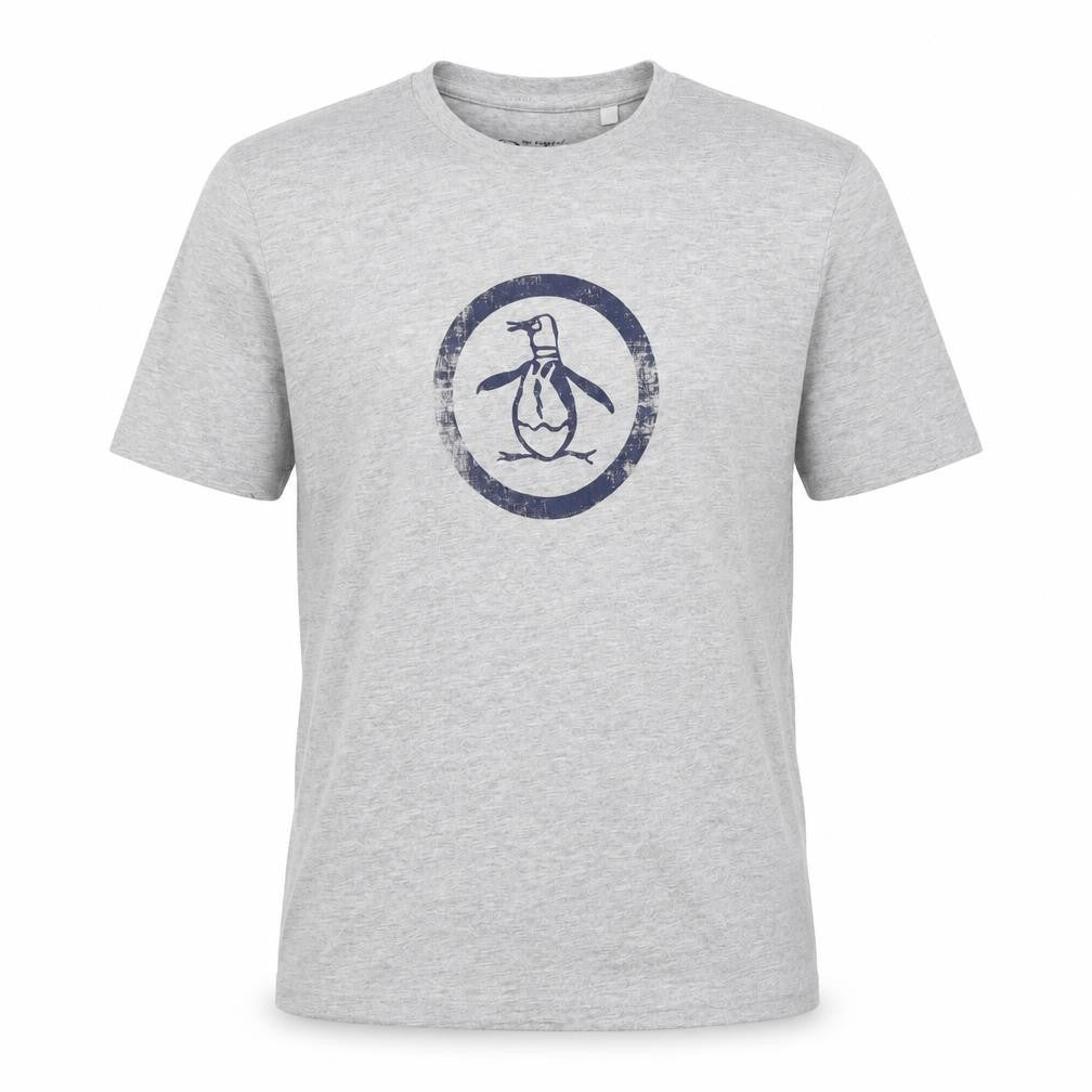 Front view of Original Penguin by Munsingwear Grey Crew Neck Men's T-Shirt, size M