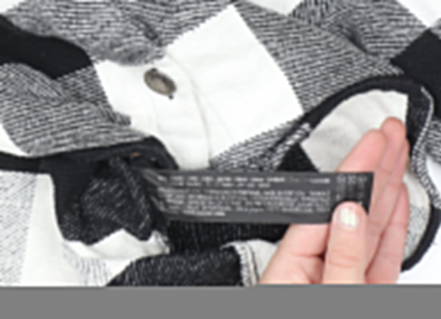 Zara Women's Black & White Check Flannel Button-Up Shirt XS