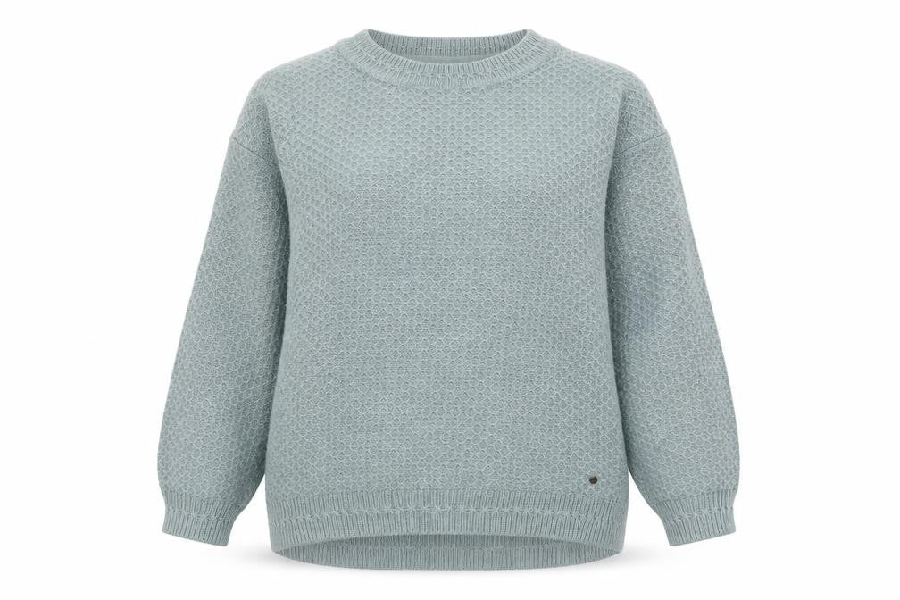Front view of FatFace Women's Blue Crew Neck Knit Jumper, size 10