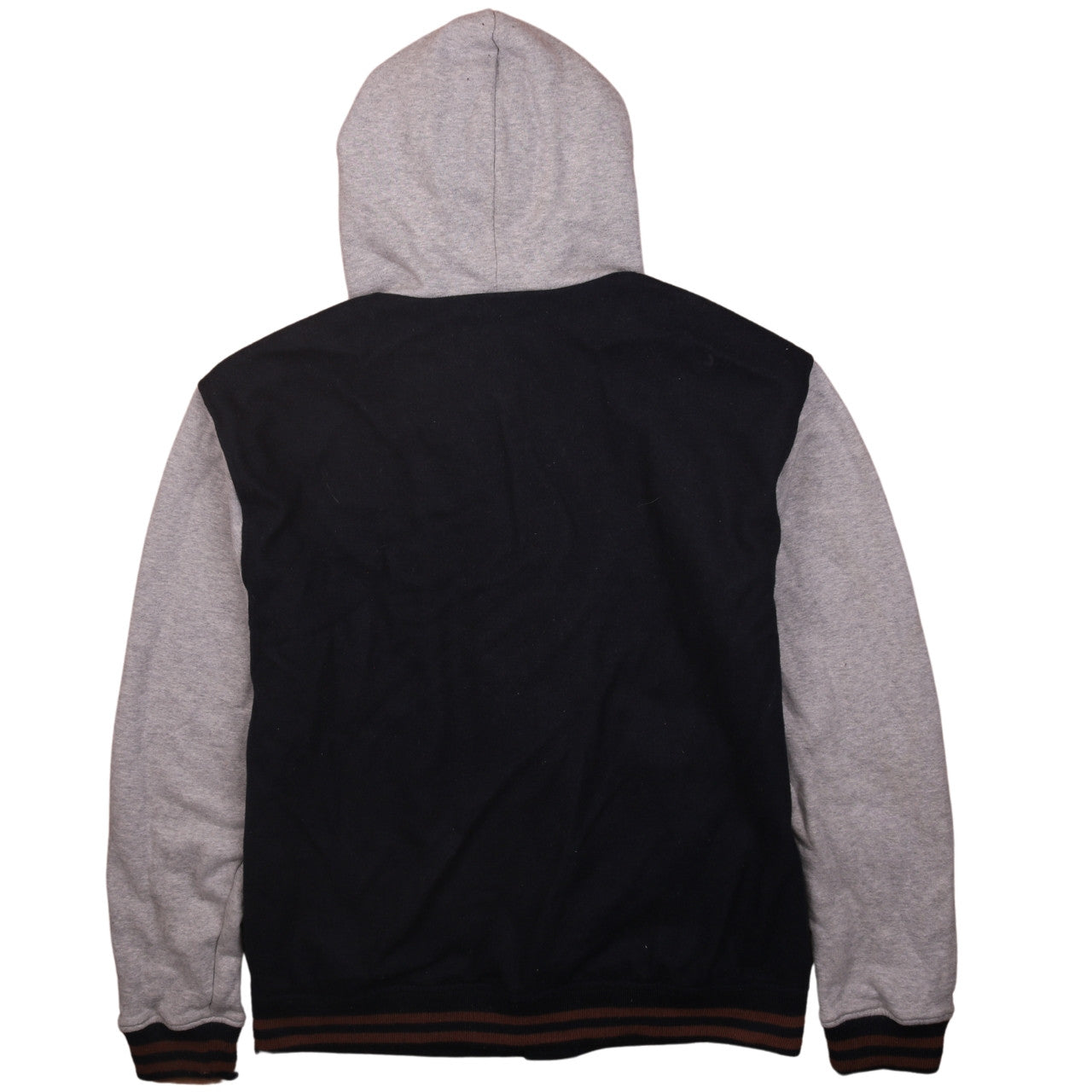 Champion Men's Black Grey XL Varsity Hoodie Jacket